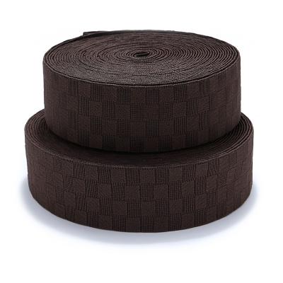 China Manufacturer Custom Jacquard Elastic Band Brown Checked Welastic Swimwear Elastic Band For Men for sale