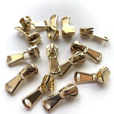 China Factory Direct Sale Garment Accessories Zipper Puller Custom Brand Logo Zipper Pull Sliver Golden Metal Zipper Slider for sale