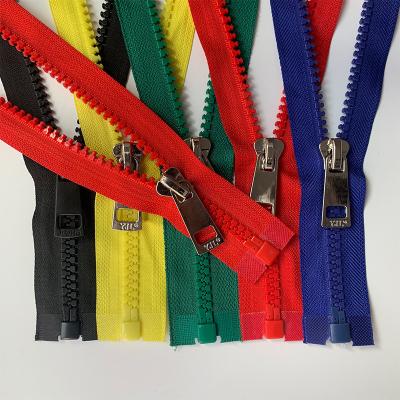 China Custom 8# Resin Zipper Open End Color Zipper 100cm Long Garment Zipper For Down Jacket for sale