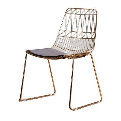 China (Other) Nice Design Adjustable Rose Gold Or Gold Color Harry Bertoia Wire Chair Metal Wire Side Dining Chair for sale