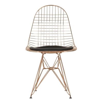 China (Other) Popular Design Adjustable Rose Gold Color Copper Color Wire Chair For Dining for sale