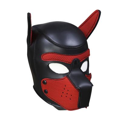 China Game Party Adults Play BDSM Bondage SM Headgear Dog Head Hood For Male And Female Fetish Cosplay Sex Game Costume Dog Exotic Slave Adult Games for sale