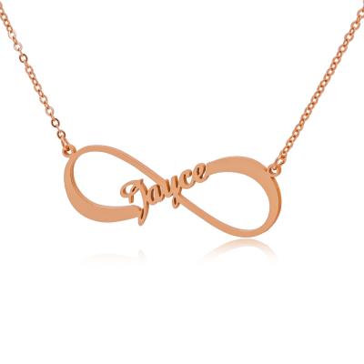 China Environmental Friendly Custom Design Luxury Jewelry Necklace 18K Gold Women Figure 8 Female Infinity Letter Necklaces for sale