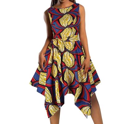 China Mid Summer East Indonesia Style Quality Breathable African Dresses Dresses Women Skirt Leisure Ladies Sleeveless Zipper Irregular Skirt for sale