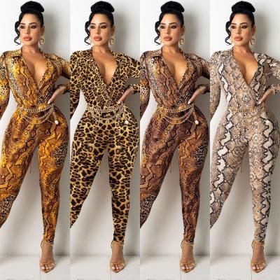 China Women's Two Piece Outfits Sets Women's Digital 2 Piece Anti-Static Printing V-Neck Long Sleeved Pants for sale