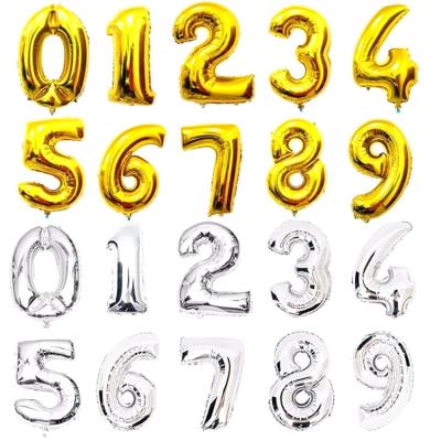 China Environmental Friendly Material Hot Selling Foil Number Balloon Decoration Colors Large Number Balloons For Party Birthday Decoration Colors Number Balloons for sale