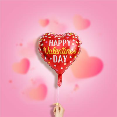 China New arrival environmental friendly material custom printed red heart shape valentine wedding foil balloon for sale