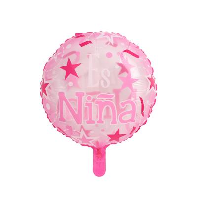 China Environmental friendly material china wholesale cheap custom logo printed gift pink baby foil balloon for sale