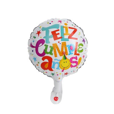 China Environmental friendly material novelty 6 inch custom feliz cumpleanos printed birthday series foil balloon for sale