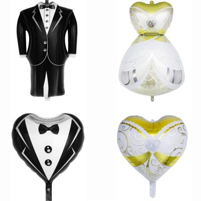 China Environmental Friendly Material Balloons Hot Sales Decoration Wedding Party Dress And Suit Shape Custom Balloons for sale