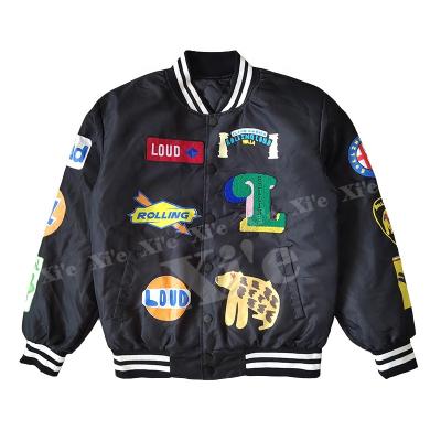 China Factory Direct Selling Reversible Wholesale Flight Patch Embroidered College Men's College Jacket Jacket Bomber for sale