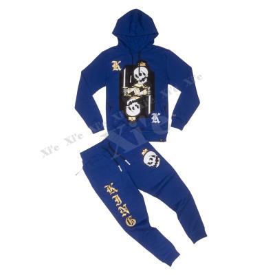 China Breathable Brand LOGO Men French Terry Sweatsuit Hoodies Sets Mens Jogging Tracksuits Mens Premium Two Piece Set Sweatsuit for sale