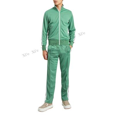 China OEM Breathable Custom Fitnesss Side Striped Man Two Set Jogger Polyester Tracksuit Men Cotton Tracksuits Pants Empty Sportswear Mens for sale