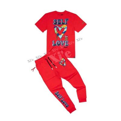 China 2022 Fashion Set Breathable Sweatsuits Men Casual Custom Tracksuits T-shirt Jogger Pants Suit Male Sportswear Fashion Summer Sets for sale