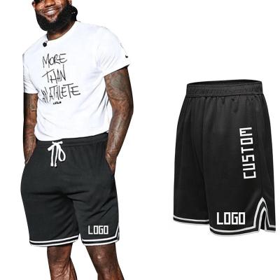 China Viable Custom Gym Shorts Cropped Fit Mens Basketball Shorts Polyester Cotton Nets Sport Casual Jogger Summer Shorts Men for sale