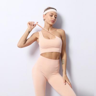 China Breathable Straddle Simple Strap Crossback Fashion Running Gym Dryfit Clothing Yoga 2 Piece Sets for sale