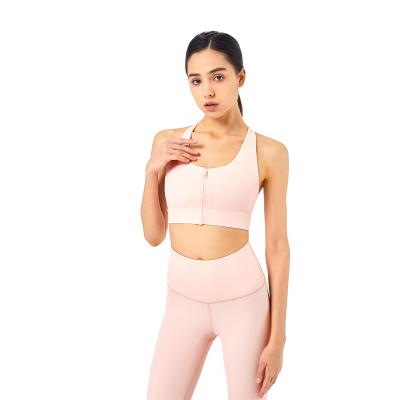 China Breathable High Strength Zipper Ladies Yoga Wear Shockproof Yoga Sports Wear Bra Woman Fitness Yoga Wear for sale