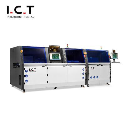 China Full Automatic Dual Wave Selective Soldering Machine, THT Selective Wave Soldering Machine PCB, Flux Sprayer DIP Soldering Machine 350*300mm - 500*400 for sale