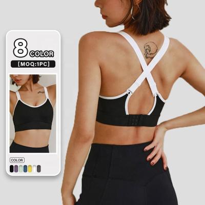 China High Print Breathable Sports Bras For Women Sports Adjustable Strappy Workout Bra For Yoga Running for sale