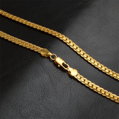 China Hiphop 14K Gold Plated NK Stainless Steel Chain Stainless Steel Jewelry Chain Necklace for sale