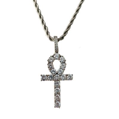 China Gold Hiphop Hip Hop Pendant Iced Out Ankh Cross Pendant Ankh Pendant Necklace for sale