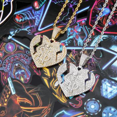 China Wholesale Hiphop Hops Pendant Necklace Iced Out Custom Iced Out Love Necklace Hip Hop Pendant Jewelry for sale