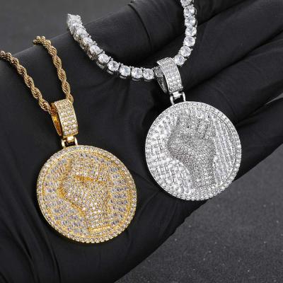 China Wholesale Hiphop Hops Iced Out Pendants 18K 14K 925 Sterling Silver Gold Plated Custom Iced Out Pendants for sale