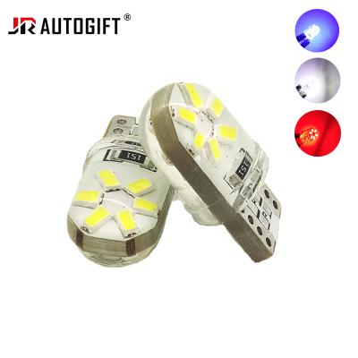 China T10 silicone led car bulb W5W 192 3014 12SMD 168 silica gel automobile wedge side lights license plate bulb indicator 12V 24V T10-3014-12SMD crystal W5W 192 for sale