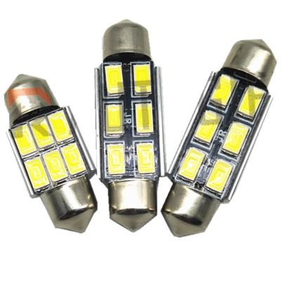 중국 Festoon 31/36/39/41mm C5W 5730 Chip 6SMD Canbus Aluminum Car License Plate Light Interior Dome T11 12V 24V Reading Light Bulb 판매용