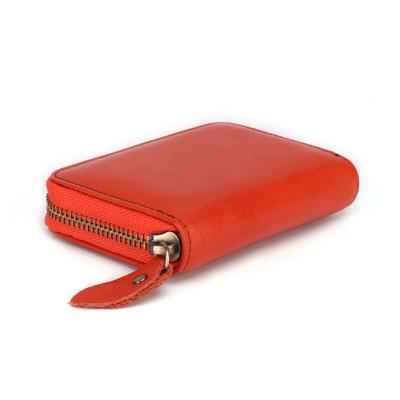 China High Quality Women's Multi-position Credit Card Zipper Rfid Anti-theft Genuine Leather Wallet for sale