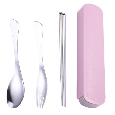 China Durable Stainless Steel Dinnerware Fork Spoon Chopsticks Set Portable Travel Cutlery Set With Case for sale