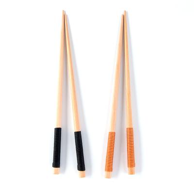 China Tangled Viable Handle Anti-Slip Reusable Chinese Wooden Chopsticks For Cooking Eating for sale