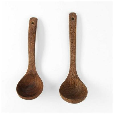 China Factory Large Soup Spoon Scoop Wooden Long Handle Viable Custom Tableware For Cookware for sale