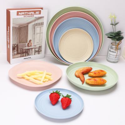 China Sustainable Wheat Fiber Dinner Plate Combination Set Creative Household Square Round Rectangular Splice Dinnerware Set for sale