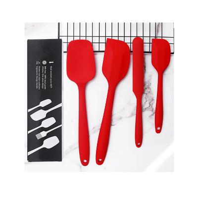 China Viable 4pcs Silicone Scraper Baking Spatula Set Heat Resistant Non-Stick Rubber Cooking Tools for Cooking and Mixing for sale