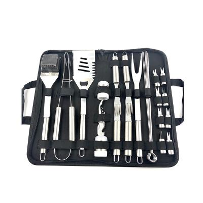 China Easily Cleaned 29 Pcs Outdoor Stainless Steel BBQ Camping Tool Kit Durable BBQ Grill Utensils Set for sale