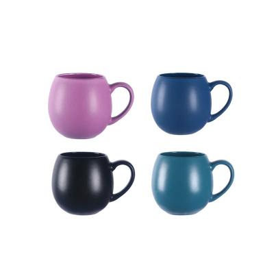 China Cute Viable 400ml Matte Ceramic Belly Cup Coffee Mugs with Customizable Sublimation Engraved Logo for sale