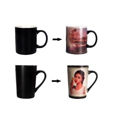 China Custom Viable Custom Heat Reactive Ceramic Coffee Mug Sublimation Color Changing Magic Cup Mugs for sale