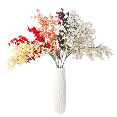 China Art Decor 7 Colors Oncidium Fancy Artificial Flowers in Vase Eco Friendly Flower Arrangement for sale