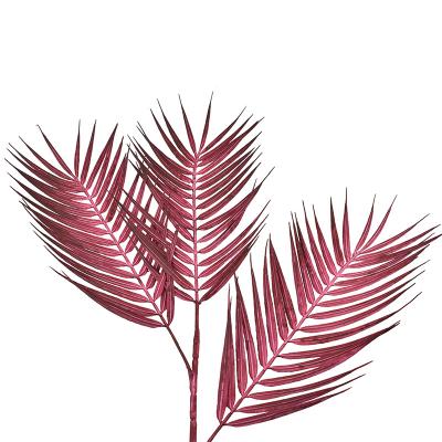 China Art Decor Multicolor Plastic Faux Artificial Cycas Leaves With Stem For Living Room Garden Wedding Party Decor for sale