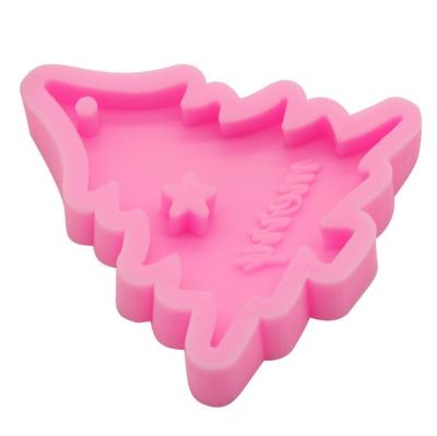 China Stocked DIY Handmade Hanging Tag Christmas Tree Silicone Mold for sale