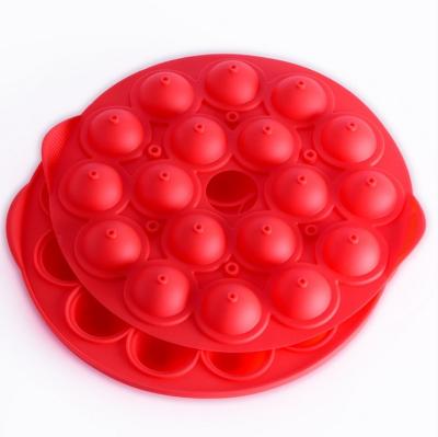 China Stocked 18 Cups 3D Cavity Round Lollipop Candy Mold Candy Chocolate Roll Mold for sale