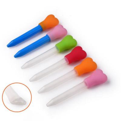 China Bottles Silicone Plastic Heart Shape Children Feeding Multifunctional Medicine Baby Liquid Pipette Dropper for sale