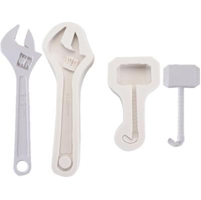 China DIY Tool Stocked Wrench Tools Hammer Mold Silicone Fondant Chocolate Dessert Baking Mold for sale