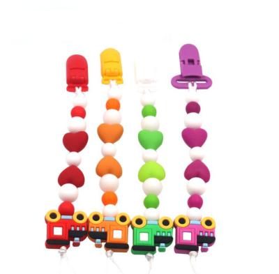 China Custom Chew Toy Dummy Clips LOGO Lovely Car Baby Teething Soother Factory Wholesale Eco-friendly for sale