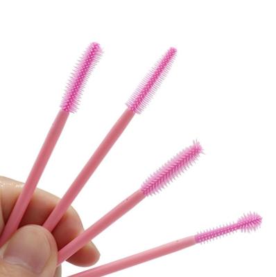 China Beauty Care Cosmetics Tools Long Handle Eyelash Pink Sweep Silicone Mascara Brush Eyebrow Comb Wand Eyelash Sweep 4 Shapes for sale