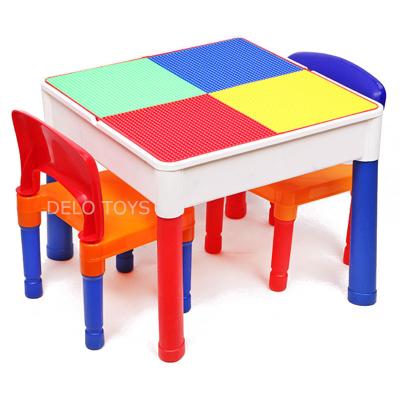 China Building toy top selling boy toys 2016 big plastic toys for kid buiding blocks baseplate 2 in 1 table+chair study set DE0300001 for sale