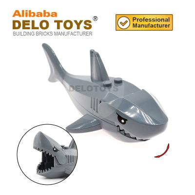 China Eco OLED Material TOYS Big Plastic Toy Shark With Movable Mouth Building Bricks Blocks Animal Toys Building Blocks For Kids (DX007) for sale