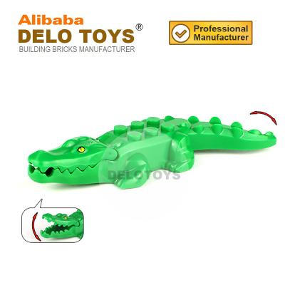 China Eco OLED TOYS Material Crocodile / Alligator With Movable Mouth And Tail Plastic Animal Toys For Children Building Blocks (DX003) for sale