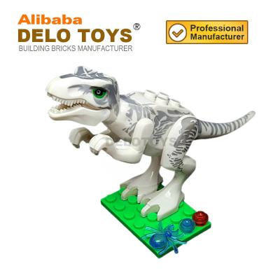 China Building Toy Plastic Building Block The Jurassic Series T - Rex Dinosaur With Stripes With Baseplate Animal Toy For Children (DE214D) for sale